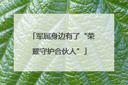 军属身边有了“荣耀守护合伙人”