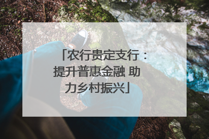 农行贵定支行：提升普惠金融 助力乡村振兴