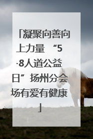 凝聚向善向上力量 “5·8人道公益日”扬州分会场有爱有健康