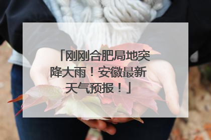 刚刚合肥局地突降大雨！安徽最新天气预报！