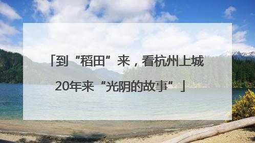 到“稻田”来，看杭州上城20年来“光阴的故事”