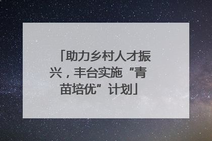 助力乡村人才振兴，丰台实施“青苗培优”计划