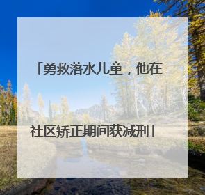 勇救落水儿童，他在社区矫正期间获减刑