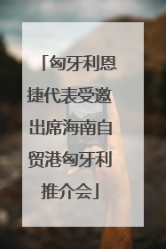 匈牙利恩捷代表受邀出席海南自贸港匈牙利推介会