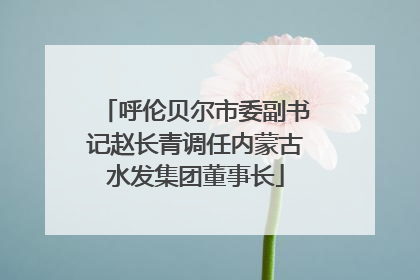 呼伦贝尔市委副书记赵长青调任内蒙古水发集团董事长