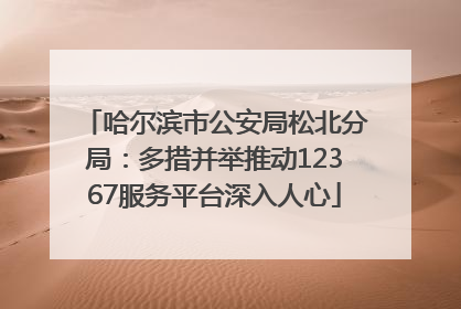 哈尔滨市公安局松北分局：多措并举推动12367服务平台深入人心