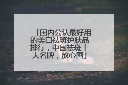 国内公认最好用的美白祛斑护肤品排行，中国祛斑十大名牌，放心囤