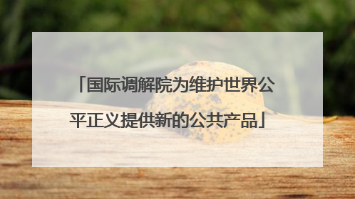 国际调解院为维护世界公平正义提供新的公共产品