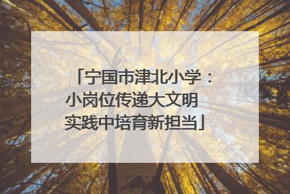 宁国市津北小学：小岗位传递大文明 实践中培育新担当