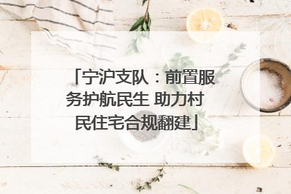 宁沪支队：前置服务护航民生 助力村民住宅合规翻建