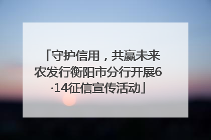 守护信用，共赢未来 农发行衡阳市分行开展6·14征信宣传活动