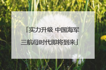 实力升级 中国海军三航母时代即将到来