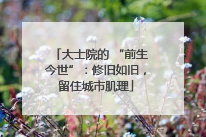 大士院的 “前生今世”：修旧如旧，留住城市肌理