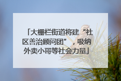 大栅栏街道将建“社区善治顾问团”，吸纳外卖小哥等社会力量