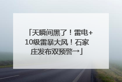 天瞬间黑了！雷电+10级雷暴大风！石家庄发布双预警→