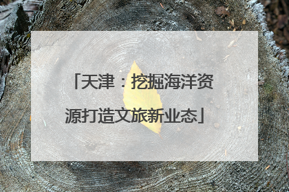 天津：挖掘海洋资源打造文旅新业态