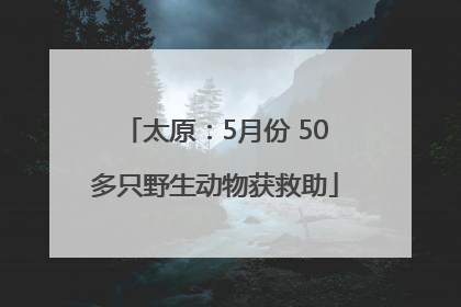 太原：5月份 50多只野生动物获救助