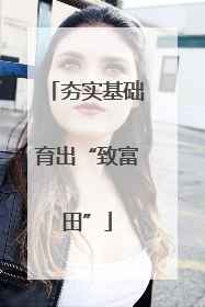 夯实基础育出“致富田”