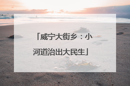威宁大街乡：小河道治出大民生