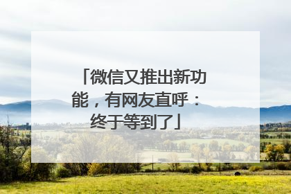 微信又推出新功能，有网友直呼：终于等到了