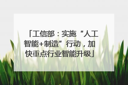 工信部：实施“人工智能+制造”行动，加快重点行业智能升级