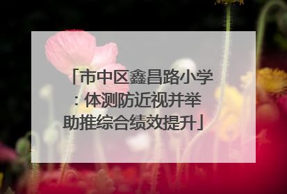 市中区鑫昌路小学：体测防近视并举 助推综合绩效提升