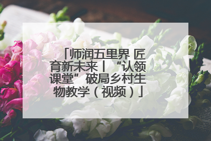师润五里界 匠育新未来丨“认领课堂”破局乡村生物教学（视频）