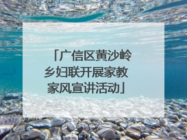 广信区黄沙岭乡妇联开展家教家风宣讲活动