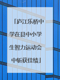 庐江乐桥中学在县中小学生智力运动会中斩获佳绩
