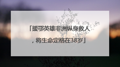 援鄂英雄非洲纵身救人，将生命定格在38岁