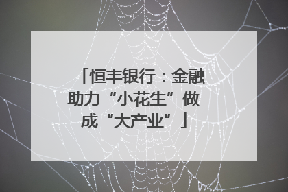 恒丰银行：金融助力“小花生”做成“大产业”