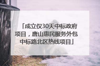 成立仅30天中标政府项目，唐山惠民服务外包中标路北区热线项目