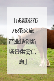 成都发布76条文旅产业链创新场景供需信息