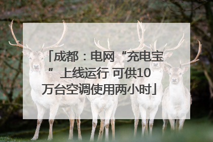 成都：电网“充电宝”上线运行 可供10万台空调使用两小时