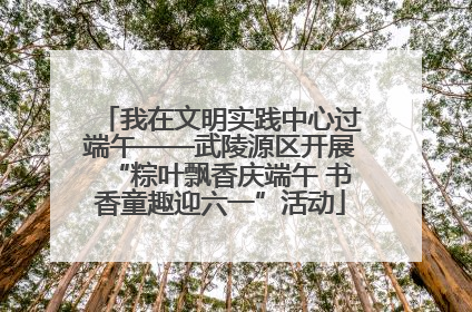 我在文明实践中心过端午——武陵源区开展“粽叶飘香庆端午 书香童趣迎六一”活动