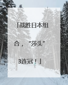 战胜日本组合，“莎头”3连冠！