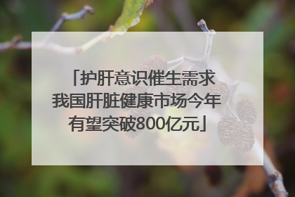 护肝意识催生需求 我国肝脏健康市场今年有望突破800亿元