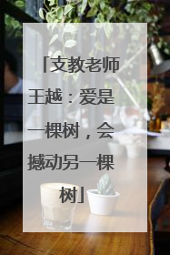 支教老师王越：爱是一棵树，会撼动另一棵树
