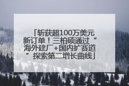 斩获超100万美元新订单！三柏硕通过“海外建厂+国内扩赛道”探索第二增长曲线