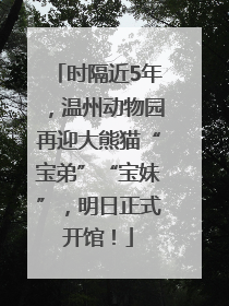 时隔近5年，温州动物园再迎大熊猫“宝弟”“宝妹”，明日正式开馆！
