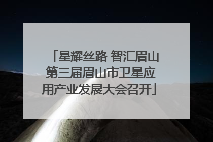 星耀丝路 智汇眉山 第三届眉山市卫星应用产业发展大会召开