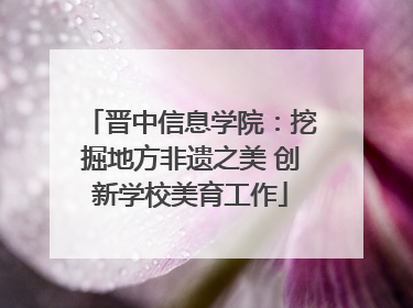 晋中信息学院：挖掘地方非遗之美 创新学校美育工作