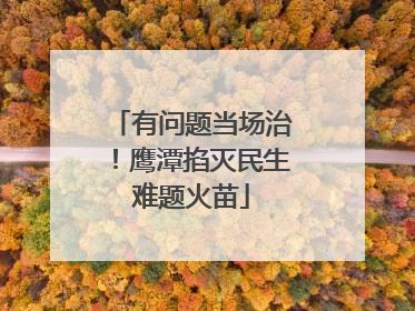 有问题当场治！鹰潭掐灭民生难题火苗