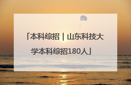 本科综招｜山东科技大学本科综招180人