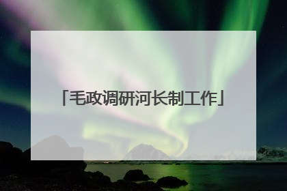 毛政调研河长制工作