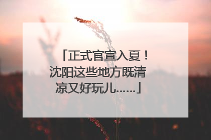 正式官宣入夏！沈阳这些地方既清凉又好玩儿……