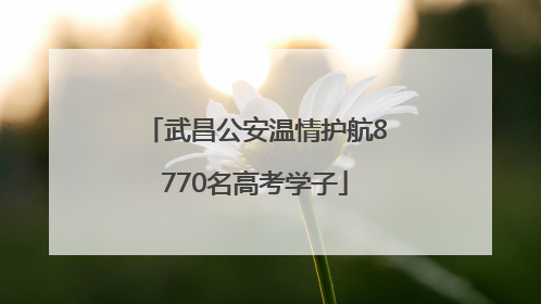 武昌公安温情护航8770名高考学子
