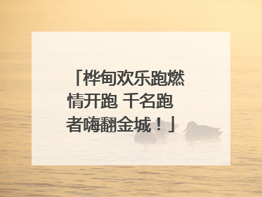 桦甸欢乐跑燃情开跑 千名跑者嗨翻金城！