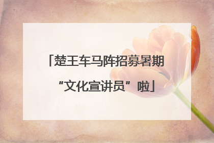 楚王车马阵招募暑期“文化宣讲员”啦