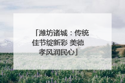 潍坊诸城：传统佳节绽新彩 美德孝风润民心